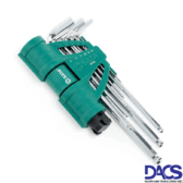 BỘ LỤC GIÁC BI SATA 09124 LOẠI DÀI – 9 CHI TIẾT (HỆ MÉT)