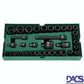 BỘ ĐẦU TUÝP ĐEN SATA 09914- 36 CHI TIẾT 1/2″ VÀ 3/8″