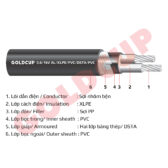 Cáp nhôm ngầm 2 lõi 0.6/1kV - Al/XLPE/PVC/DSTA/PVC