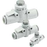 Van tiết lưu 1 chạm nối ống SMC AS1002F-06A Meter-out; Kiểu kết nối: One-touch / One-touch; Sử dụng với ống đường kính ngoài: 6mm