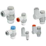 Van tiết lưu khí loại tự khóa SMC AS2201F-01-06SA Meter-out; Kiểu kết nối: One-touch / Threaded (Male); Sử dụng với ống đường kính ngoài: 6mm; Kiểu ren: R; Kích thước ren: 1/8"