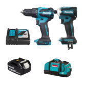 Combo Makita New 2 - Máy khoan DHP490 + Máy vặn vít DTD171 Tặng 1 Pin 3.0Ah + Túi đựng dụng cụ có bánh xe