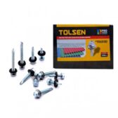 Hộp 250 vít bắt tôn đầu lục giác SU 6.3x75mm Tolsen 54198 (Có vòng đệm cao su)