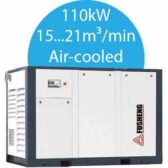Máy nén khí trục vít tốc độ cố định 45-200kW FUSHENG SA55AC Công suất động cơ: 55kW, 75HP; Lưu lượng khí: 8.3...11.4m³/min; Áp suất làm việc: 0.7...1.25MPa; Chất bôi trơn: Dầu; Phương pháp làm mát: Làm mát bằng không khí; Điện áp nguồn cấp: 380VAC, 415VAC