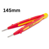 Nhíp đầu tròn dẹt cách điện 1000V 145mm SATA 03184