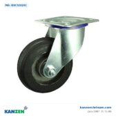Bánh xe cao su gang màu đen (càng H dày), càng quay, Ø100mm – Kanzen Việt Nam