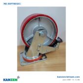Bánh xe PU gang tải nặng (càng dày 6mm), càng quay, Ø200mm – Kanzen Việt Nam