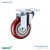 Bánh xe PVC màu mận, càng quay, Ø75mm – Kanzen Việt Nam